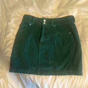 Green corduroy skirt Urban Outfitters.